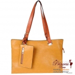 Sleek Faux Leather Multi Purpose Handbag/Laptop Case w/Zipper Coin Pouch.Twin Handles
